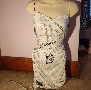 Forever 21, small, black and white newspaper dress